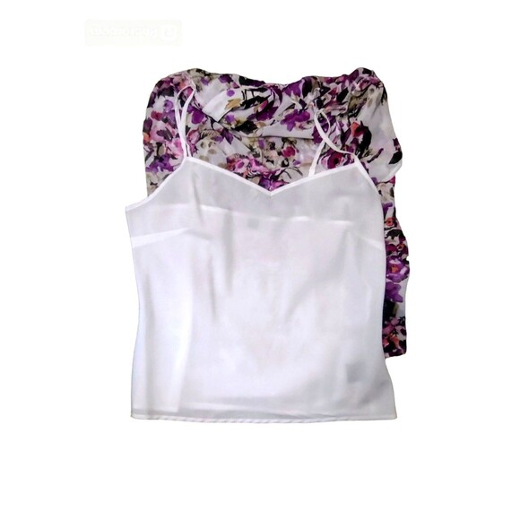 East 5th Blouse Tank Women's M Raspberry Purple Floral Flowey Feminine Career - Picture 4 of 11